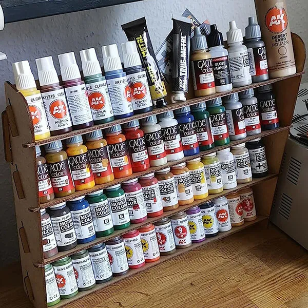 Wall and tabletop paint racks combined